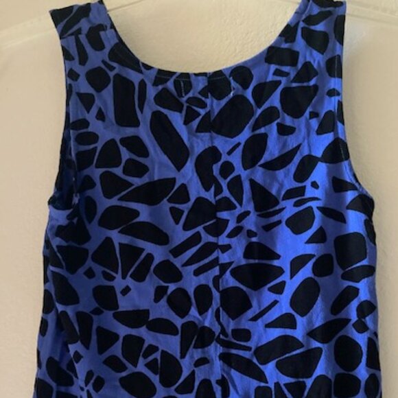 EUC FIGHTING EEL AVA SKY HONOLULU HAWAII COBOLT BLUE BLACK TANK ALOHA WEAR XS - Picture 6 of 13
